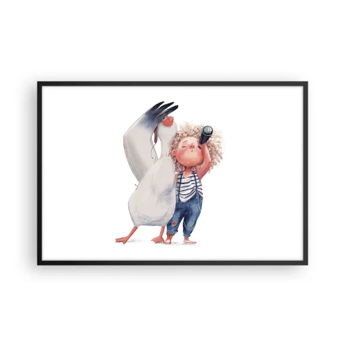 Affiche dans un cadre noir - Poster - Plan de grand voyage - 91x61 cm