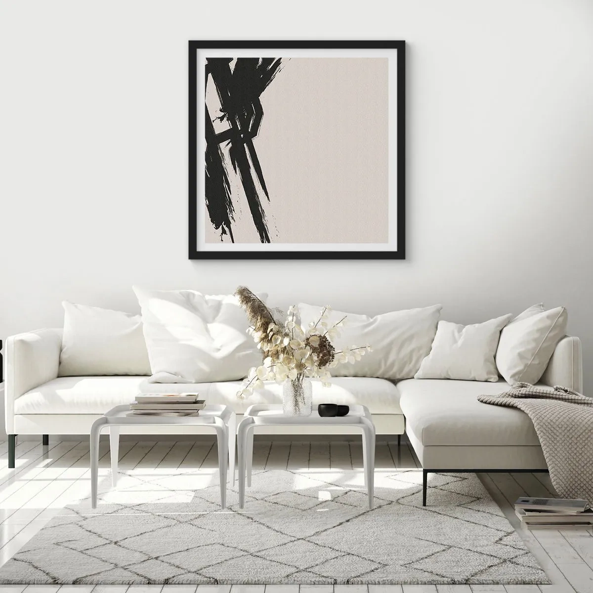 Affiche dans un cadre noir - Poster - Ruée imparable - 30x30 cm