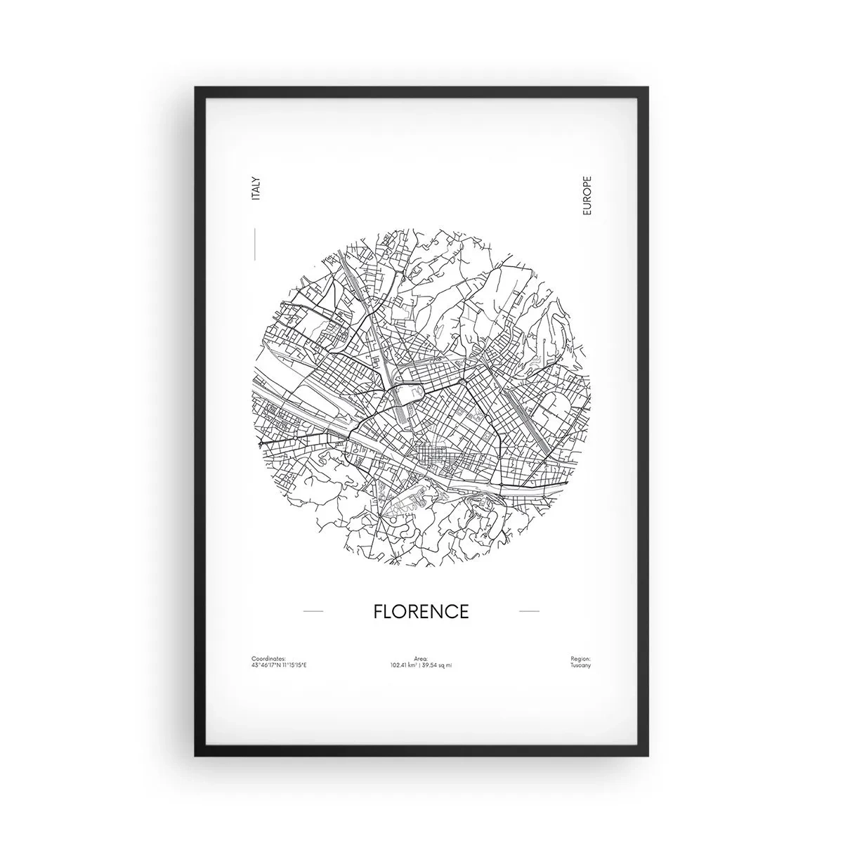 Affiche dans un cadre noir - Poster - Anatomie de Florence - 61x91 cm