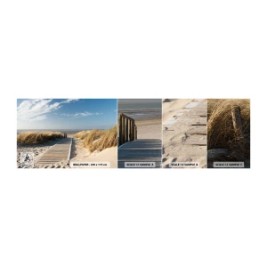 Échantillon de Papier Peint Autocollant Deluxe Sticker - Derrière la dune, dans le bruissement de l'herbe - Paysage, Mer, Plage - 100x30 cm