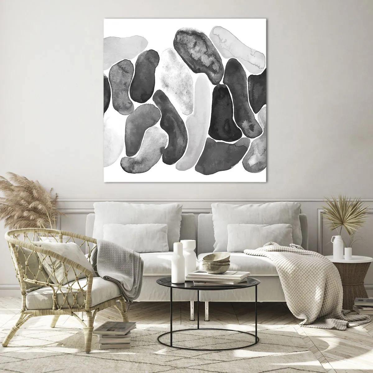 Impression sur verre - Image sur verre - Abstraction rocheuse - 30x30 cm