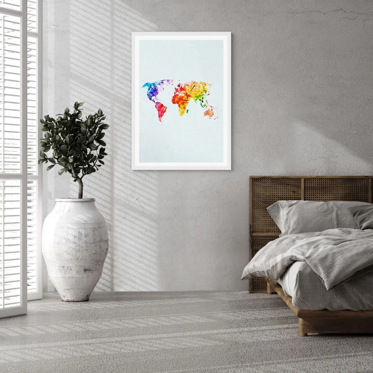 Affiche dans un cadre blanc - Poster - Toutes les couleurs du monde - 50x70 cm