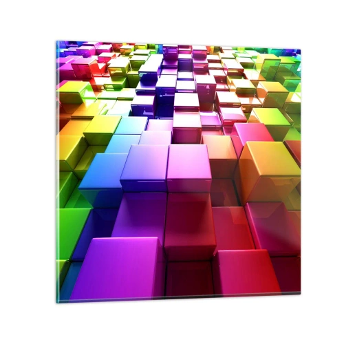 Impression sur verre - Image sur verre - Collaboration Op art dans une équipe - 30x30 cm
