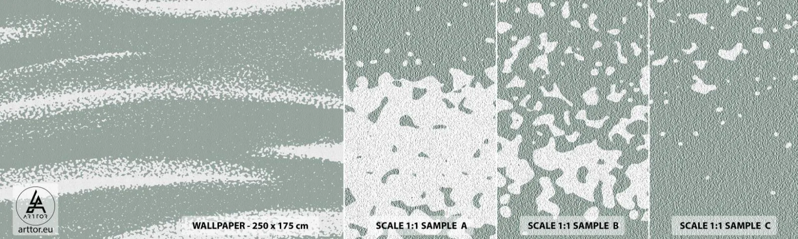 Échantillon de Papier Peint Autocollant Deluxe Sticker - Abstraction dans un climat hivernal - Abstraction, Brillant, Minimalisme - 100x30 cm