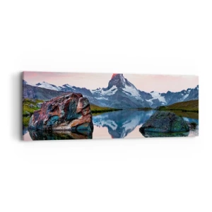 Impression sur toile - Image sur toile - Le coeur des montagnes est chaud - 90x30 cm