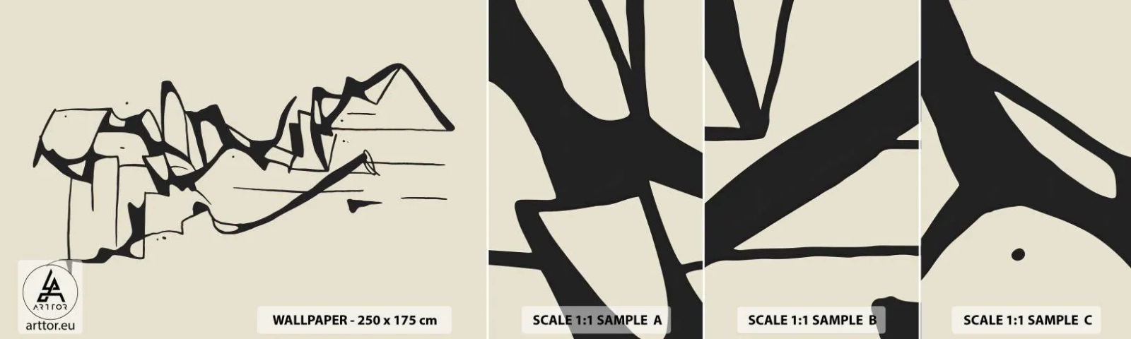 Échantillon de Papier Peint Autocollant Deluxe Sticker - Peut-être un paysage - Minimalisme, Morceau, Doubler - 100x30 cm