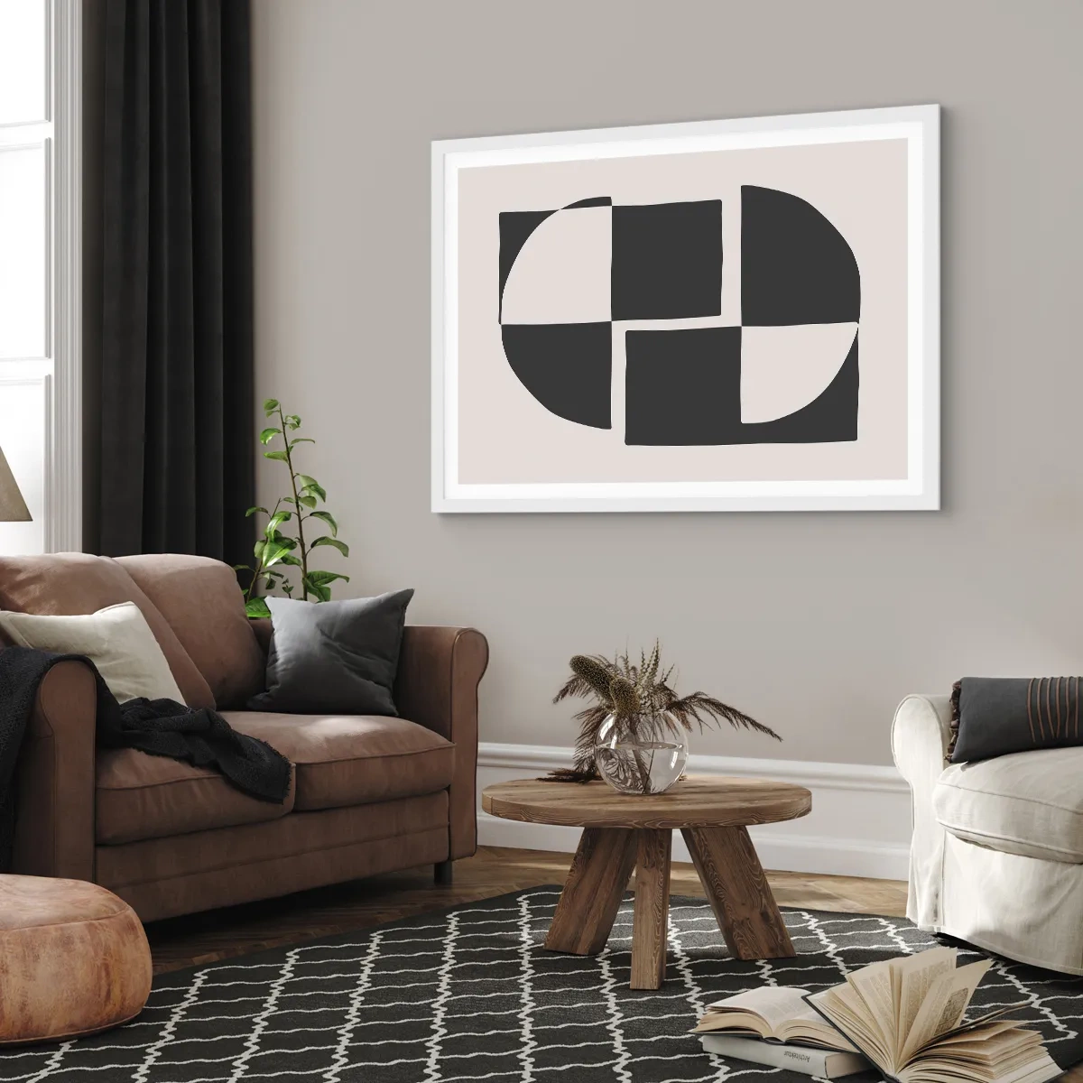 Affiche dans un cadre blanc - Poster - Antithèse - Synthèse - 100x70 cm