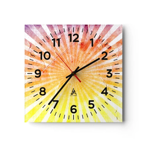 Horloge murale - Pendule murale - Levant et couchant - 30x30 cm