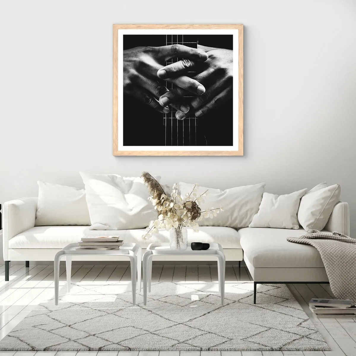 Affiche dans un chêne clair - Poster - Prière d'artiste - 30x30 cm