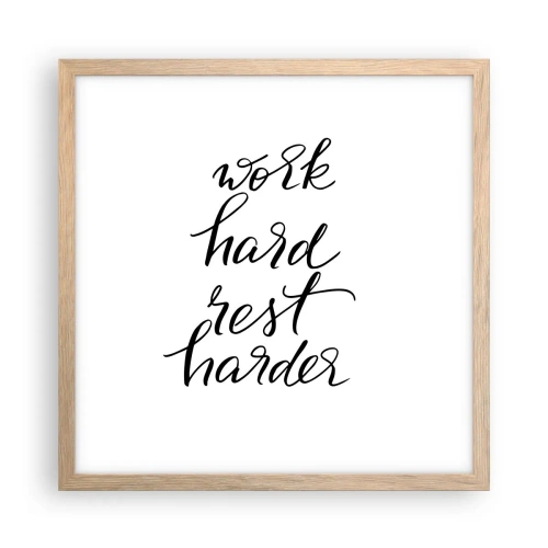 Affiche dans un chêne clair - Poster - Équilibre de vie - 40x40 cm