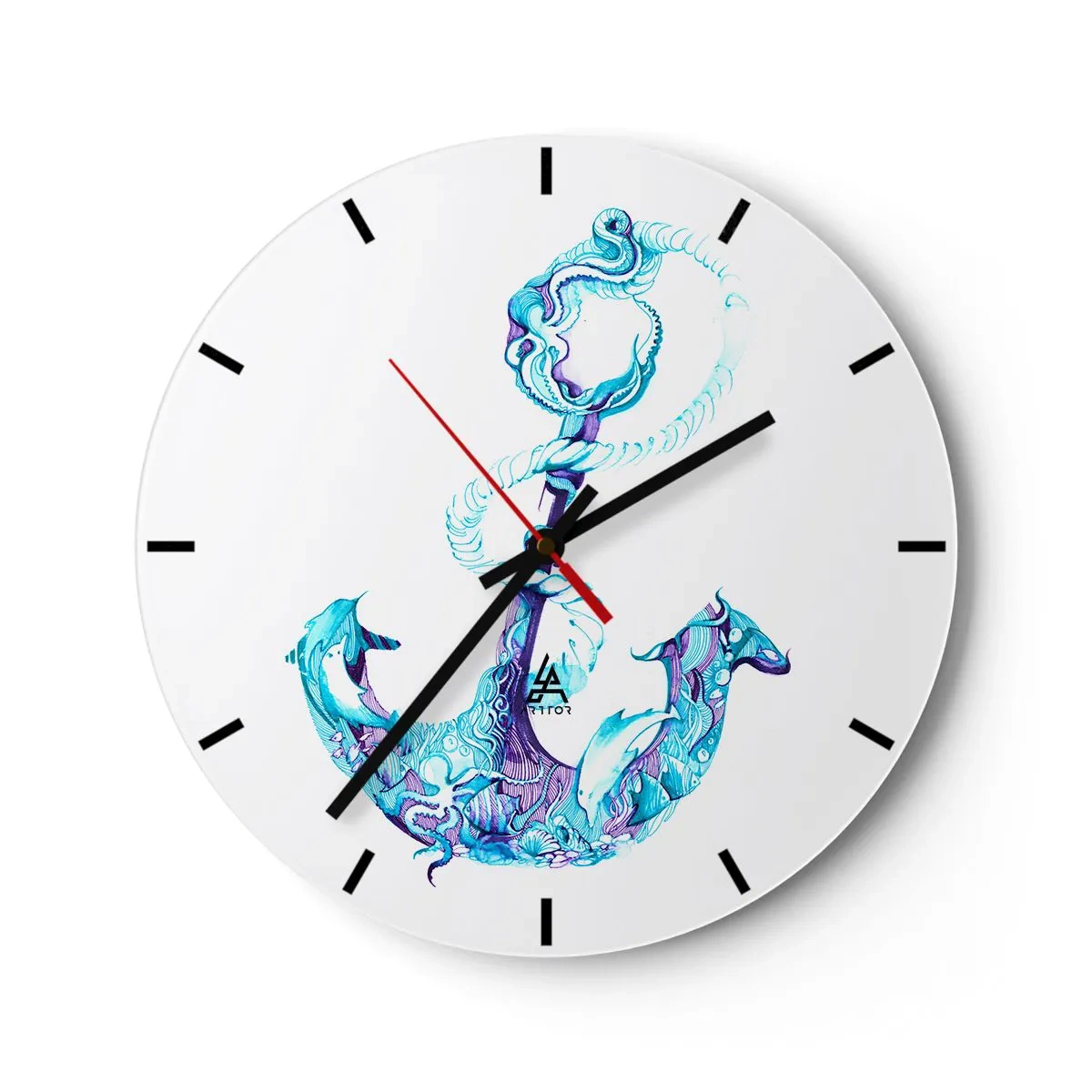 Horloge murale - Pendule murale - Le confident des secrets de la mer - 40x40 cm