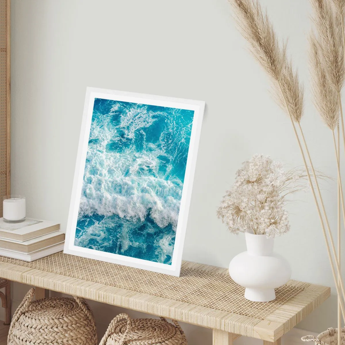 Affiche dans un cadre blanc - Poster - Joyeusement et en sautant - 30x40 cm