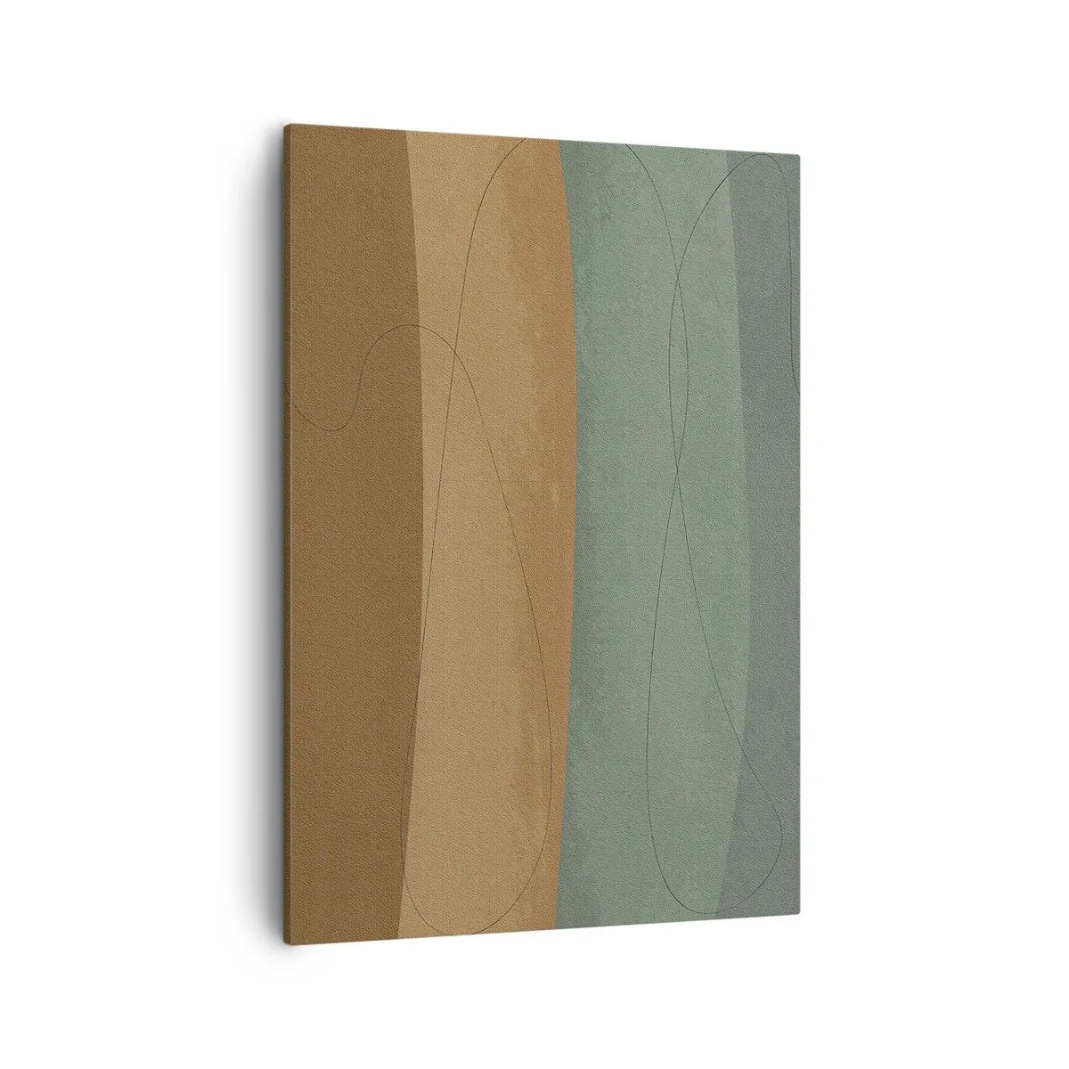 Impression sur toile - Image sur toile - Composition abstraite dans des tons de terre naturels - 50x70cm - Composition horizontale - Décoration murale moderne pour le salon et la chambre ARTTOR