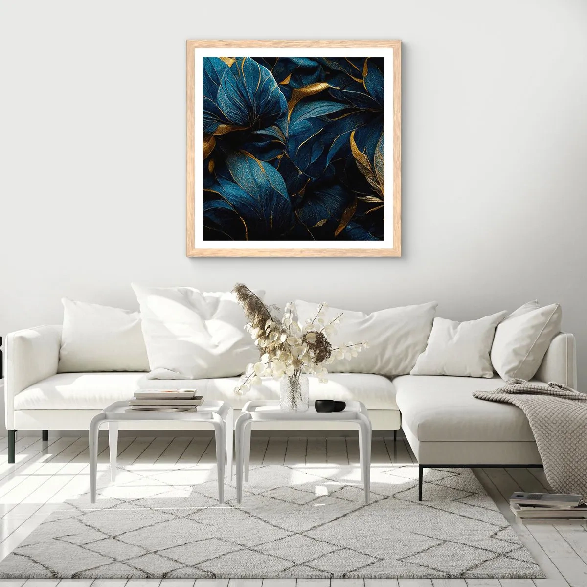 Affiche dans un chêne clair - Poster - Des dessous dorés - 40x40 cm