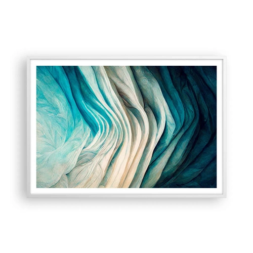 Affiche dans un cadre blanc - Poster - Insatiabilité bleue - 100x70 cm