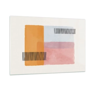 Impression sur verre - Image sur verre - Rectangles abstraits avec des lignes dans un style minimaliste - 120x80cm - D'un coin à l'autre - Décoration murale moderne pour le salon et la chambre ARTTOR