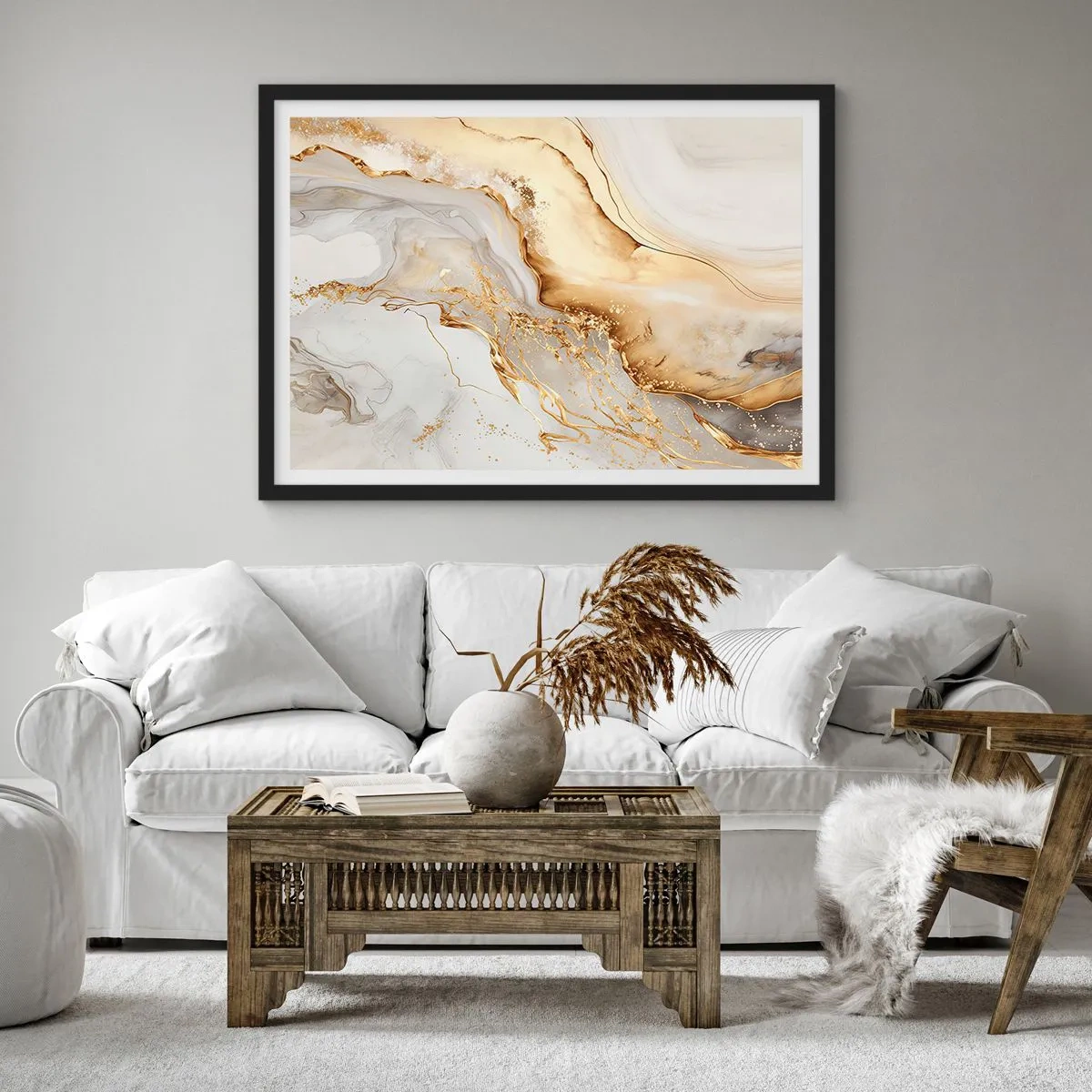 Affiche dans un cadre noir - Poster - Abstraction : beauté et bonté - 40x30 cm