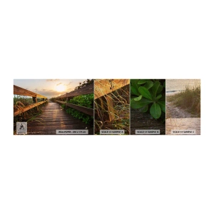 Échantillon de Papier Peint Premium Canvas - Tout droit vers le rivage - Paysage, Mer, Pont de bois - 100x30 cm