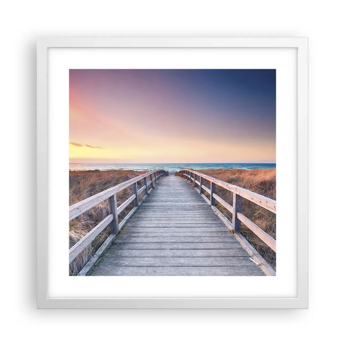 Affiche dans un cadre blanc - Poster - Aurore baltique du soir - 40x40 cm