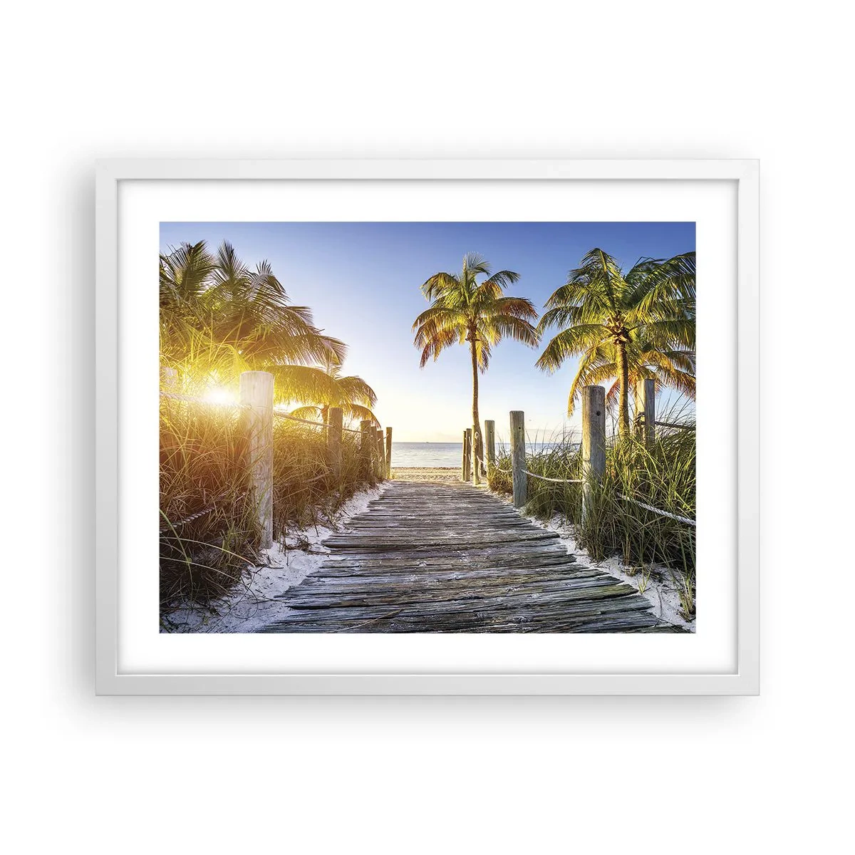 Affiche dans un cadre blanc - Poster - Directement au paradis - 50x40 cm