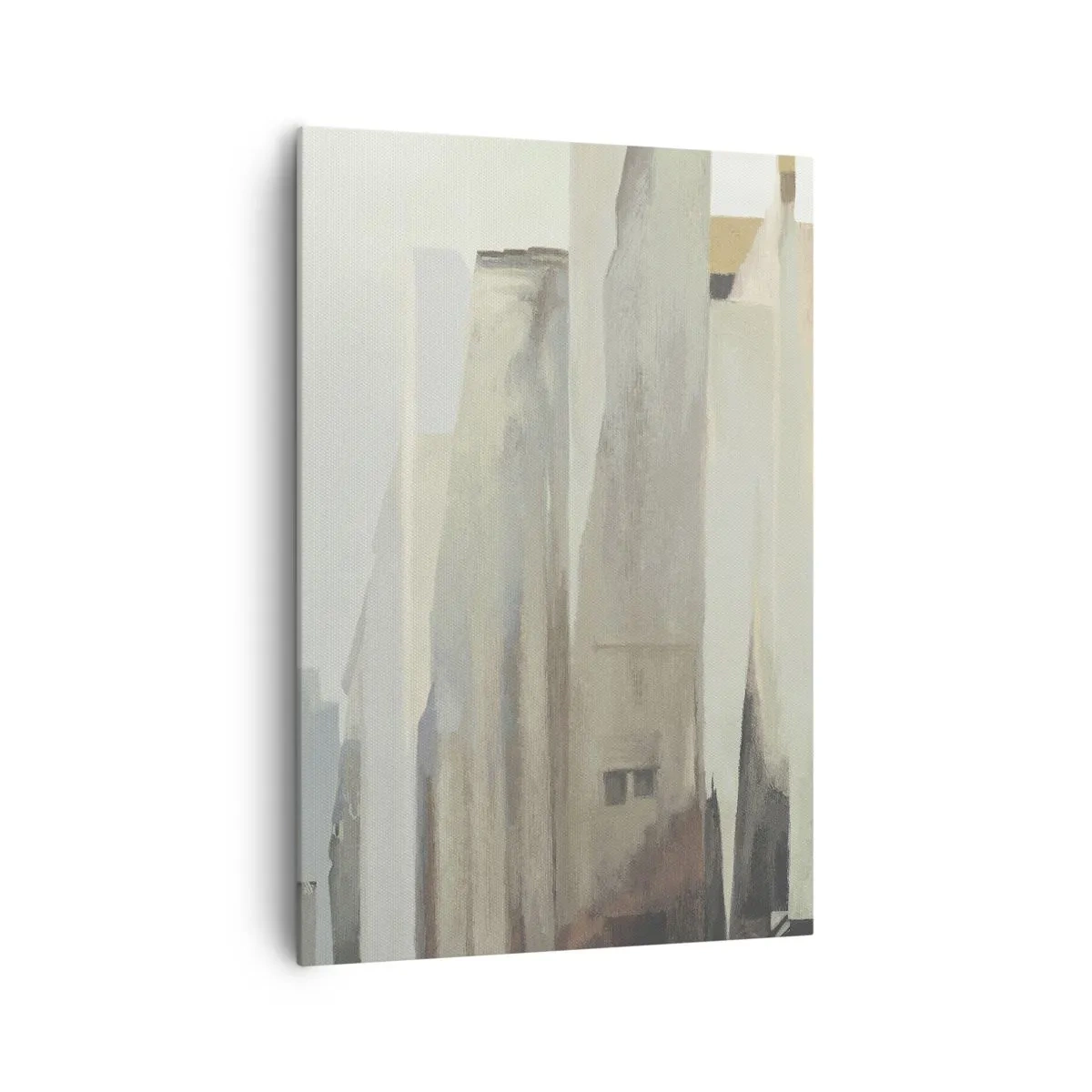 Impression sur toile - Image sur toile - Paysage urbain abstrait aux tons pastel - 70x100cm - Rêve de la ville - Décoration murale moderne pour le salon et la chambre ARTTOR