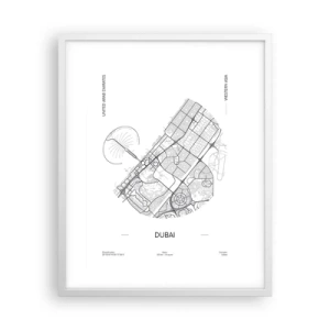 Affiche dans un cadre blanc - Poster - Anatomie de Dubaï - 40x50 cm