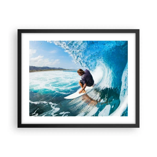 Affiche dans un cadre noir - Poster - Danse avec les vagues - 50x40 cm