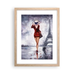 Affiche dans un chêne clair - Poster - Symbole parisien - 30x40 cm