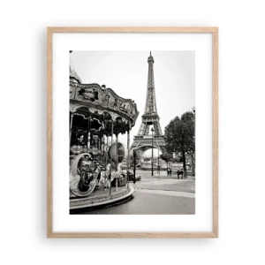 Affiche dans un chêne clair - Poster - Aussi amusant, ce n'est qu'à Paris - 40x50 cm