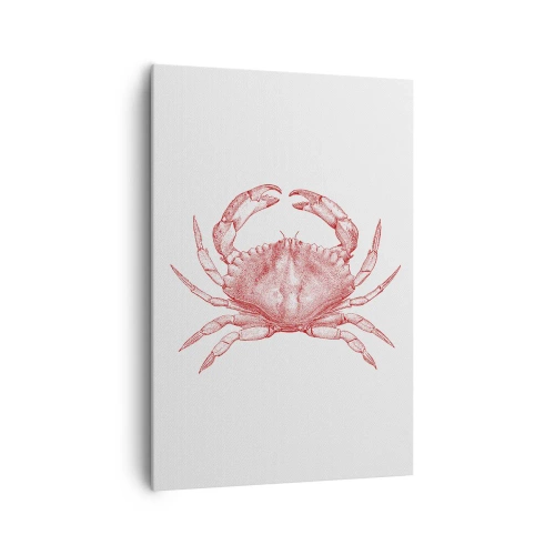 Impression sur toile - Image sur toile - Dessin d'un crabe dans une teinte rouge - 70x100cm - Le crabe des crabes - Décoration murale moderne pour le salon et la chambre ARTTOR