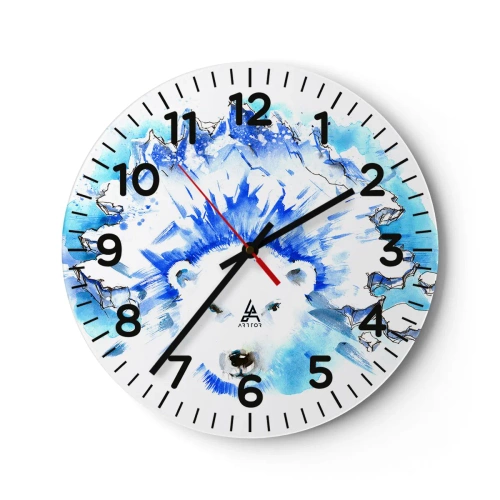 Horloge murale - Pendule murale - Le roi de l'Arctique dans une couronne de glace - 40x40 cm