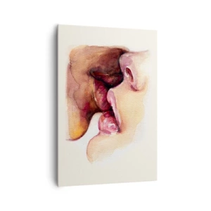 Impression sur toile - Image sur toile - Une aquarelle représentant un gros plan d'un visage - 70x100cm - Comme le jour et la nuit, la terre et le ciel - Décoration murale moderne pour le salon et la chambre ARTTOR
