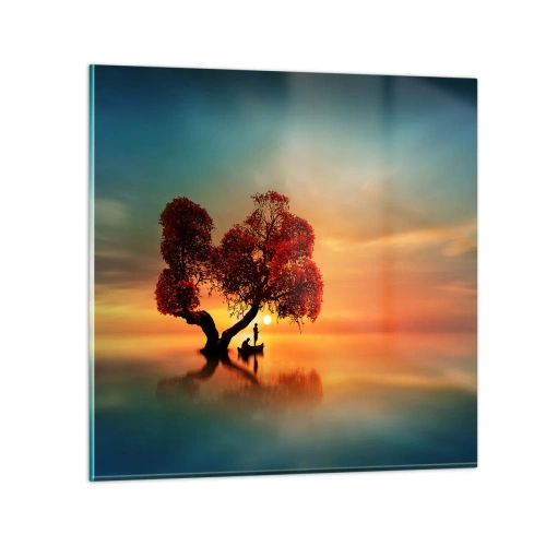 Impression sur verre - Image sur verre - Plénitude et éloignement sans monde - 30x30 cm