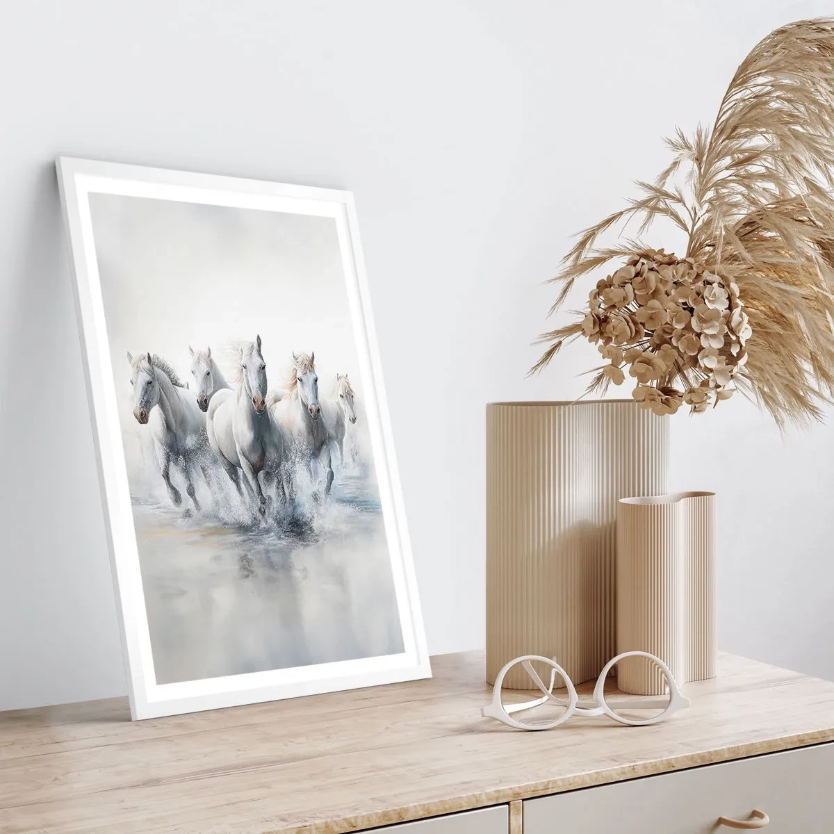 Affiche dans un cadre blanc - Poster - Magie blanche - 50x70 cm