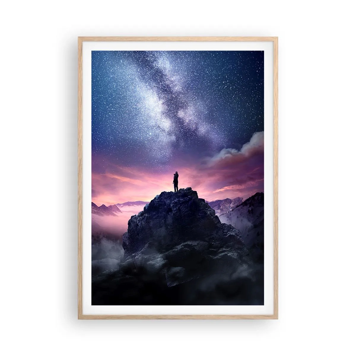 Affiche dans un chêne clair - Poster - Et il a ressenti la vie - 70x100 cm