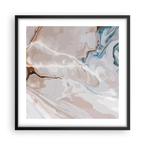 Affiche dans un cadre noir - Poster - Le bleu serpente sous le blanc - 50x50 cm