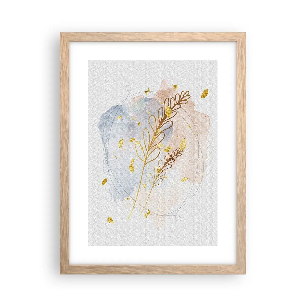 Affiche dans un chêne clair - Poster - Explosion d'or - 30x40 cm