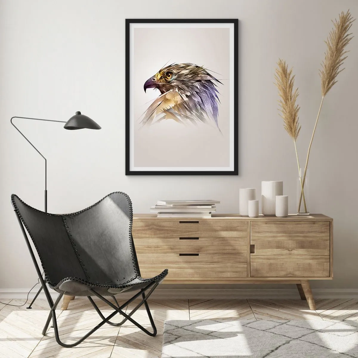 Affiche dans un cadre noir - Poster - Portrait d'un guerrier - 30x40 cm