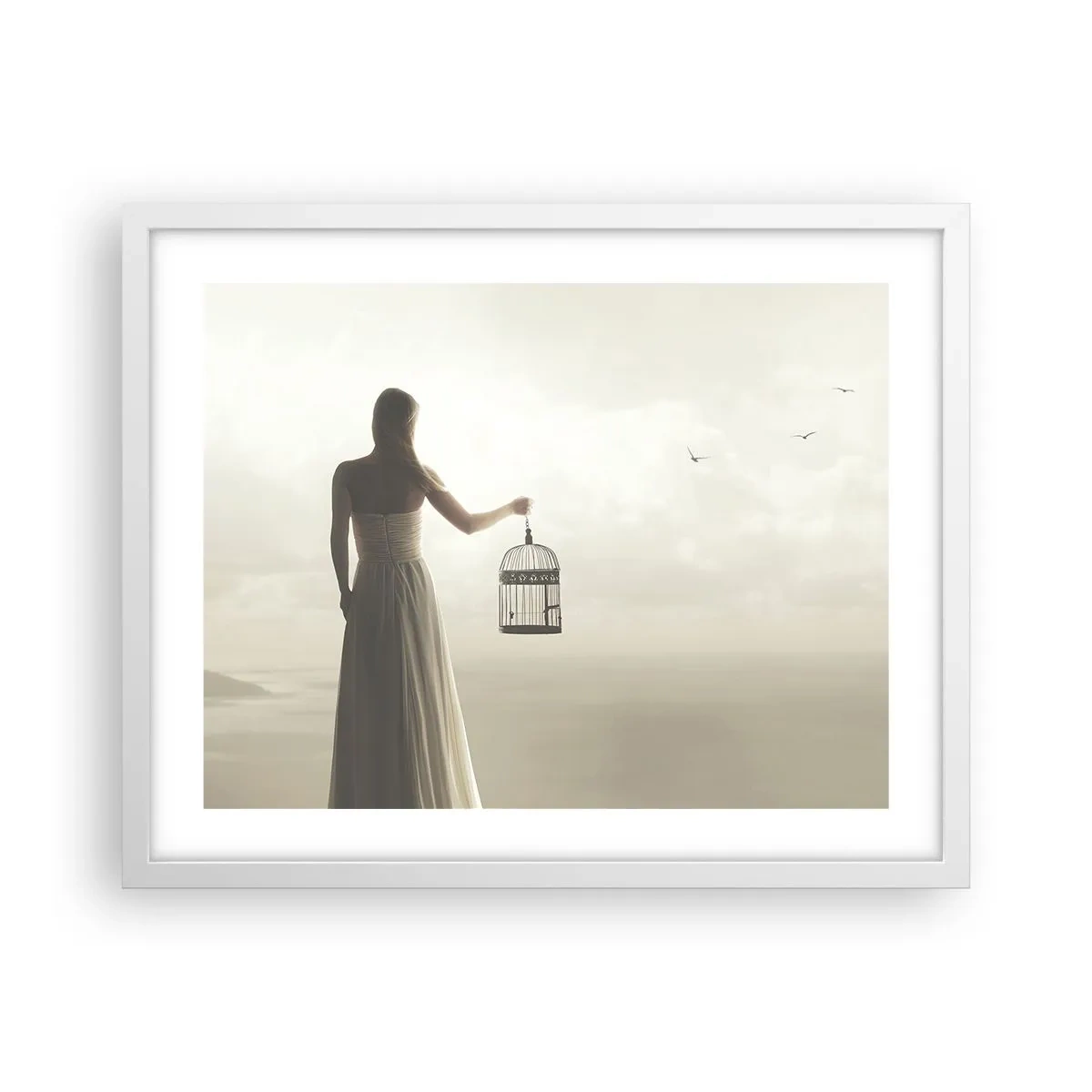 Affiche dans un cadre blanc - Poster - Soi libre - 50x40 cm