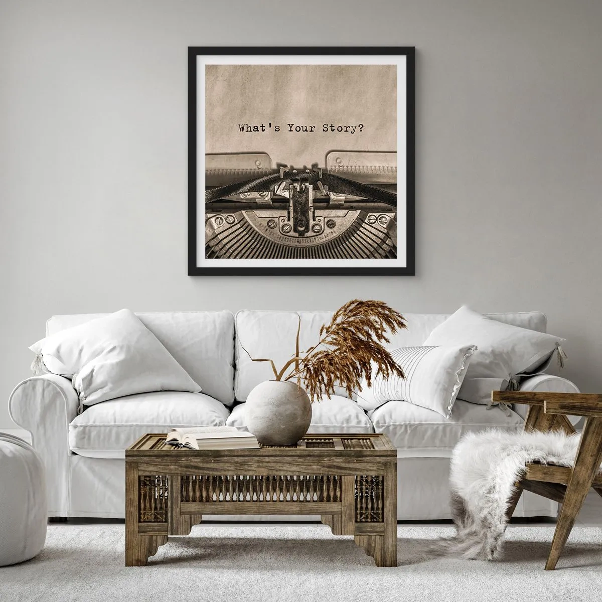 Affiche dans un cadre noir - Poster - Réponds-moi - 40x40 cm