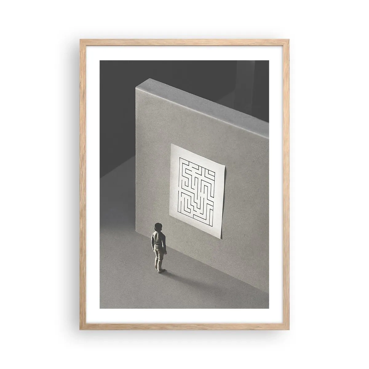 Affiche dans un chêne clair - Poster - Mais où suis-je? - 50x70 cm