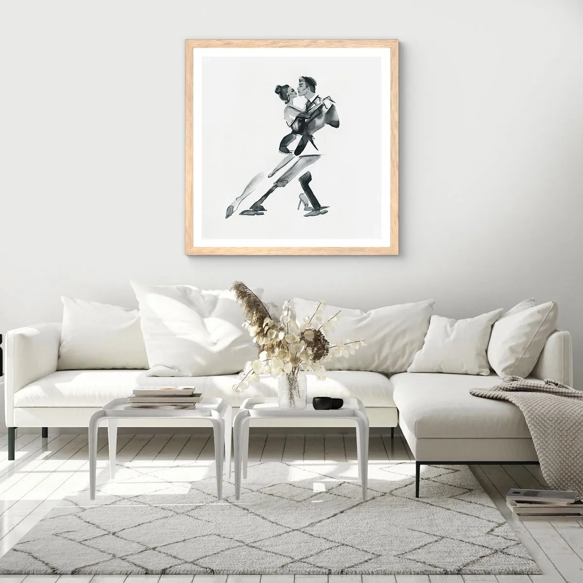 Affiche dans un chêne clair - Poster - En un battement - 60x60 cm