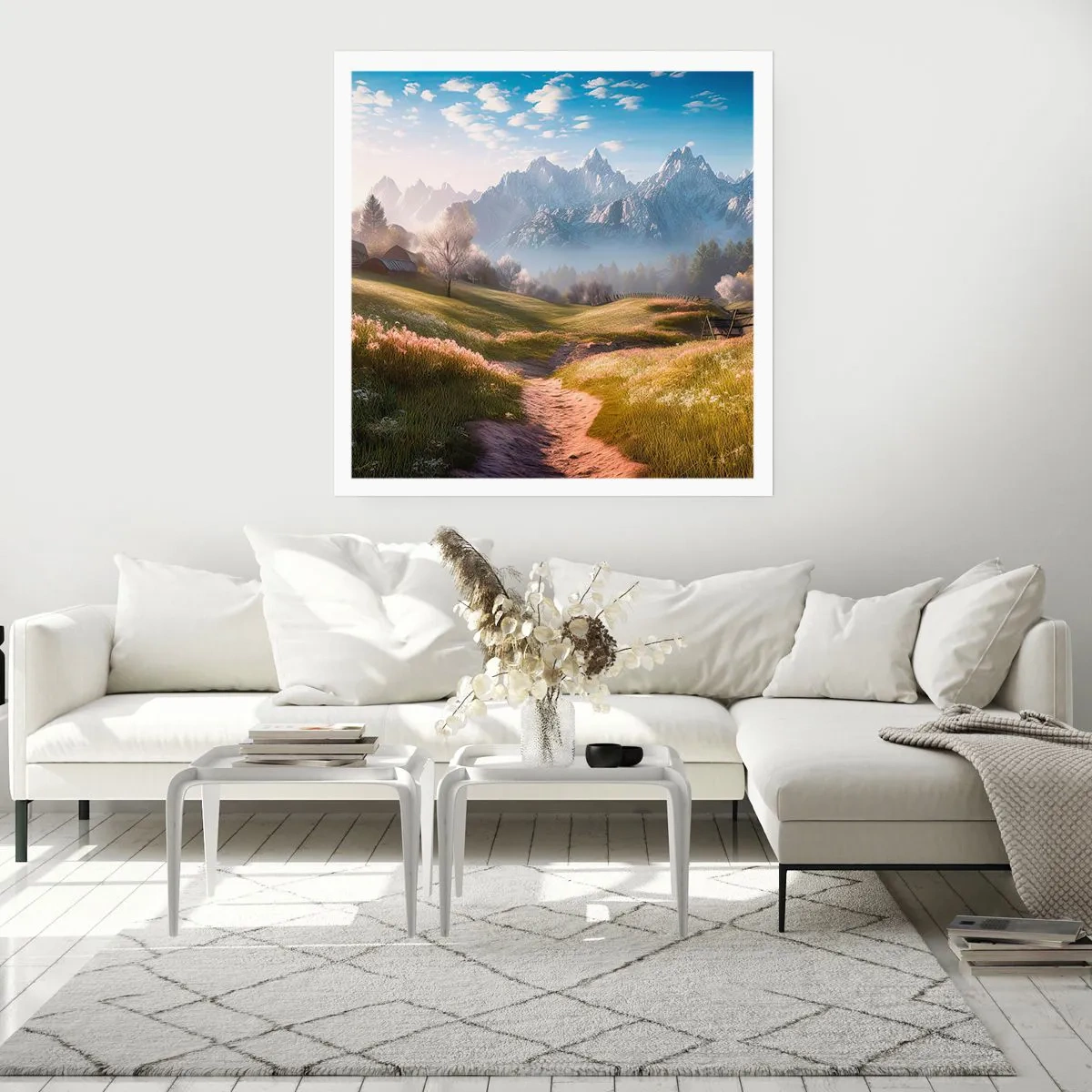 Affiche - Poster - Vallée idyllique - 40x40 cm