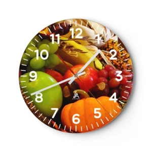 Horloge murale - Pendule murale - Panier de récolte - 40x40 cm