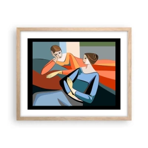 Affiche dans un chêne clair - Poster - Un moment de confiance - 50x40 cm