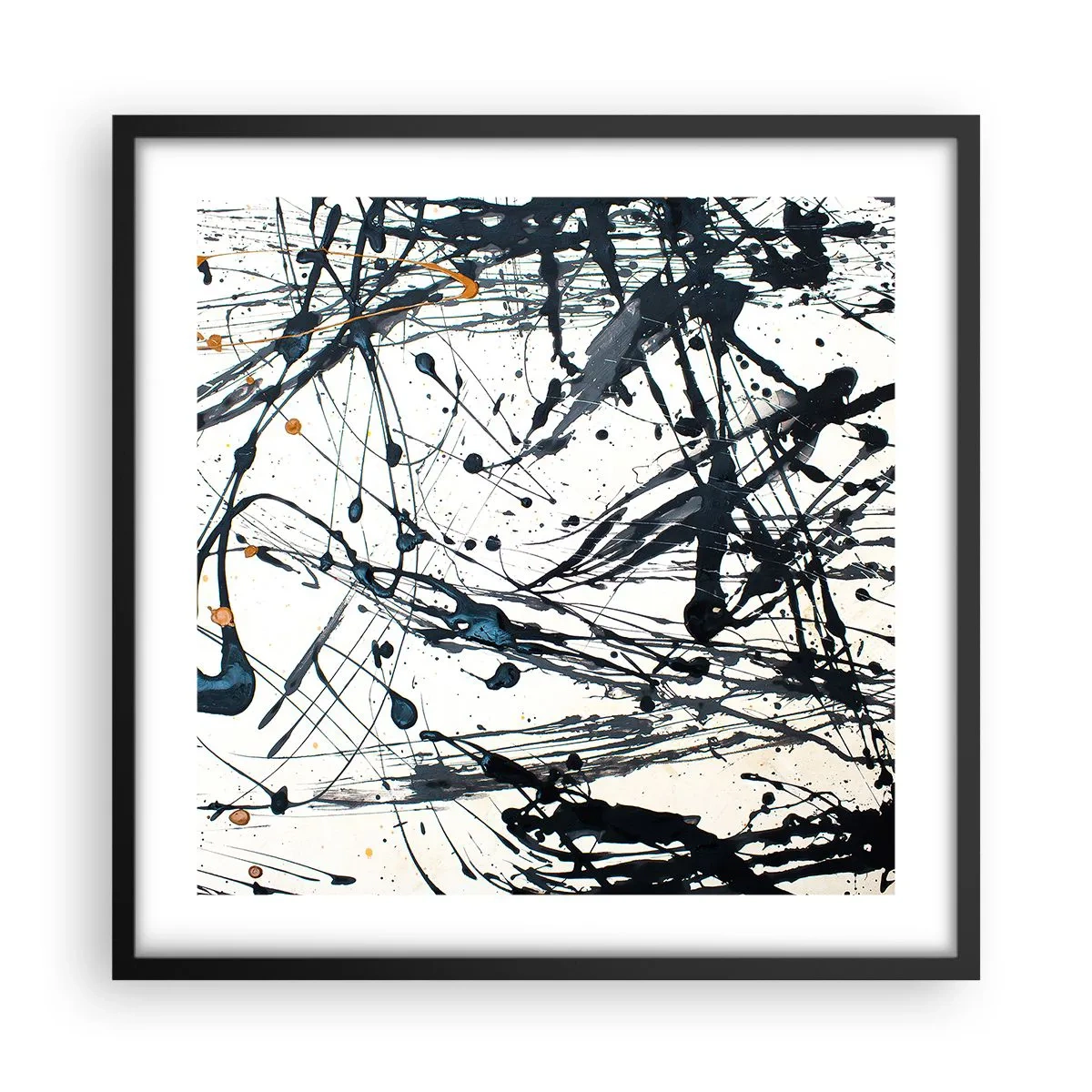 Affiche dans un cadre noir - Poster - Abstraction expressionniste - 50x50 cm