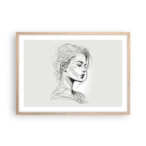 Affiche dans un chêne clair - Poster - Portrait en pensée - 70x50 cm