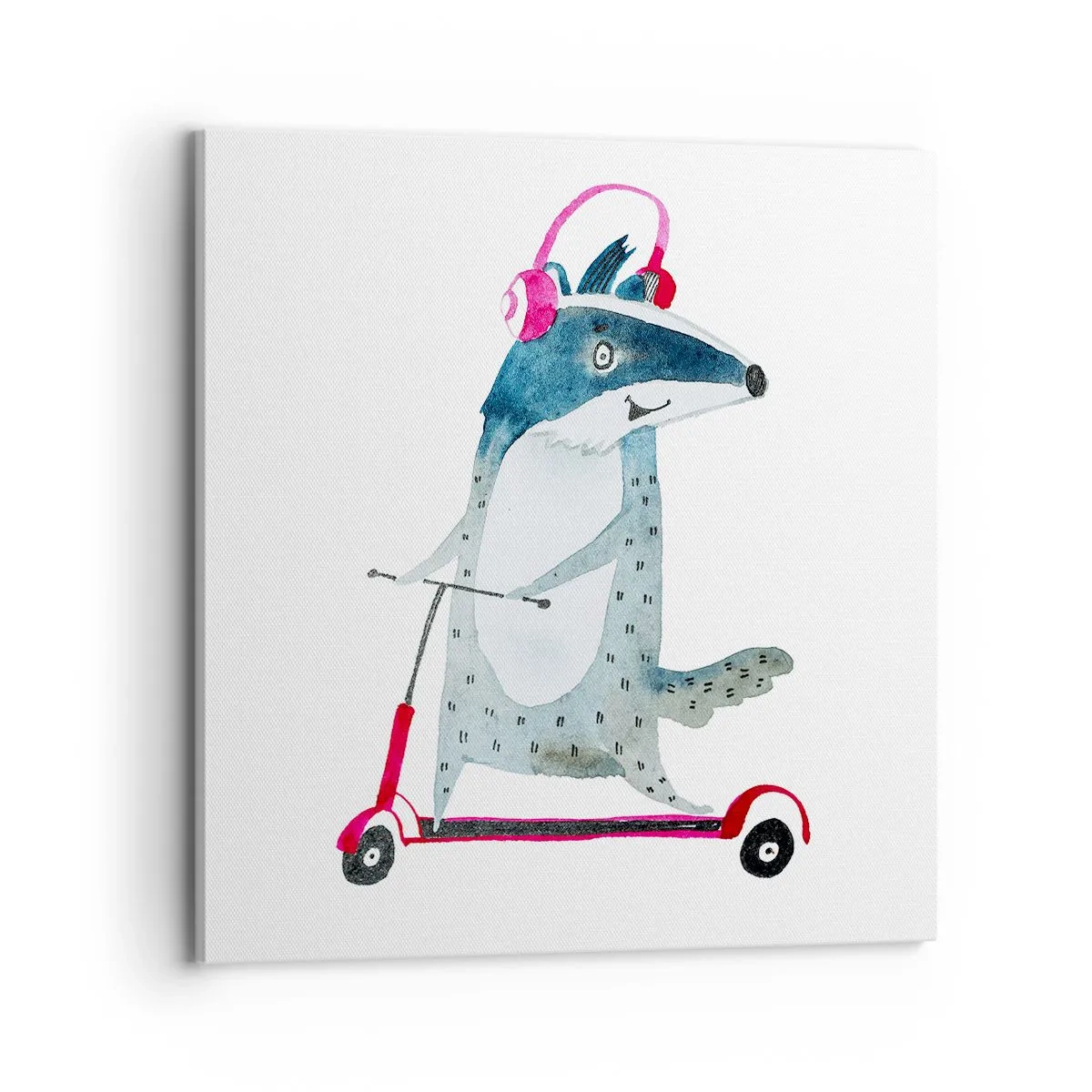 Impression sur toile - Image sur toile - La joie du blaireau - 70x70 cm