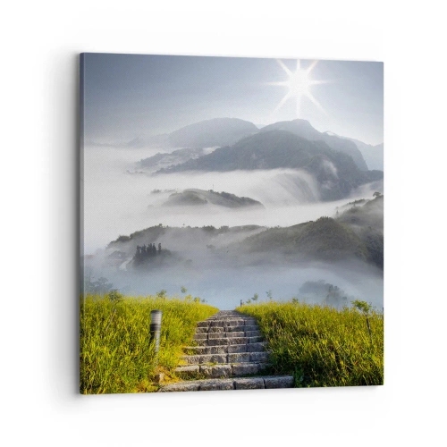 Impression sur toile - Image sur toile - Toujours plus haut vers les nuages - 70x70 cm
