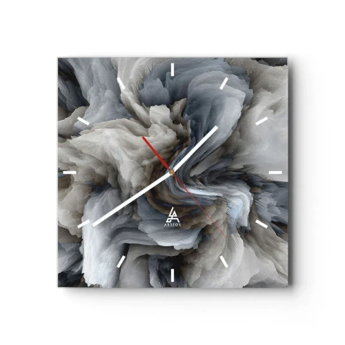 Horloge murale - Pendule murale - Pierre et fleur - 40x40 cm
